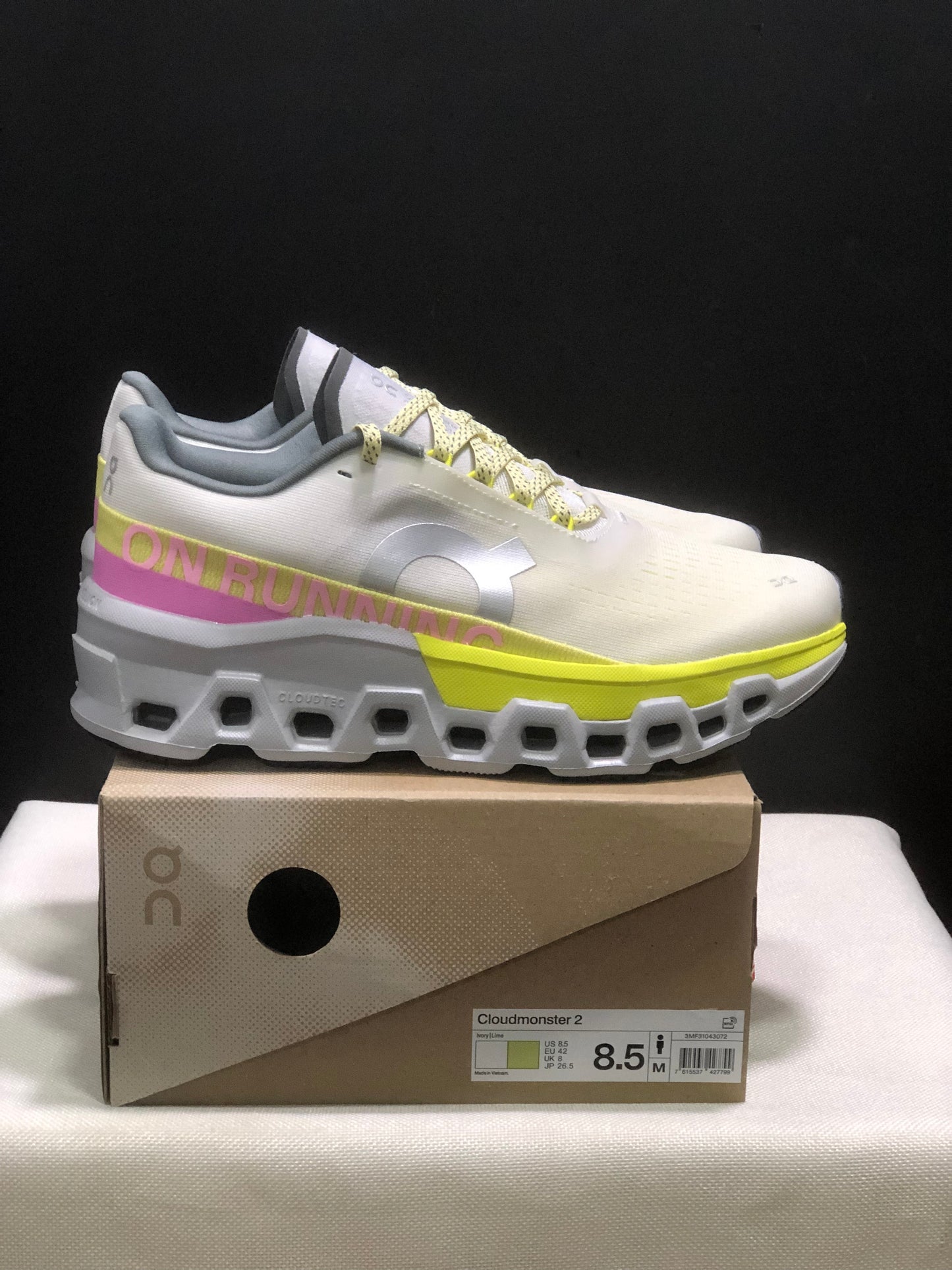On Running Cloundmonster 2 White/Pink Yellow